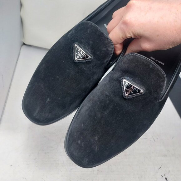 Prada Logo Black Mens Suede Loafer Size UK 11 /US 12 MENS Comes with box and dus - Picture 10 of 10